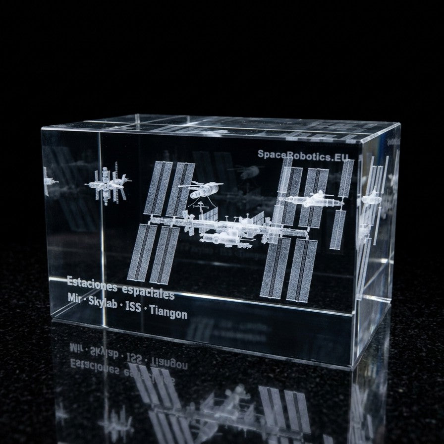 Space Stations - From Skylab to Tiangong - 3D Crystal
