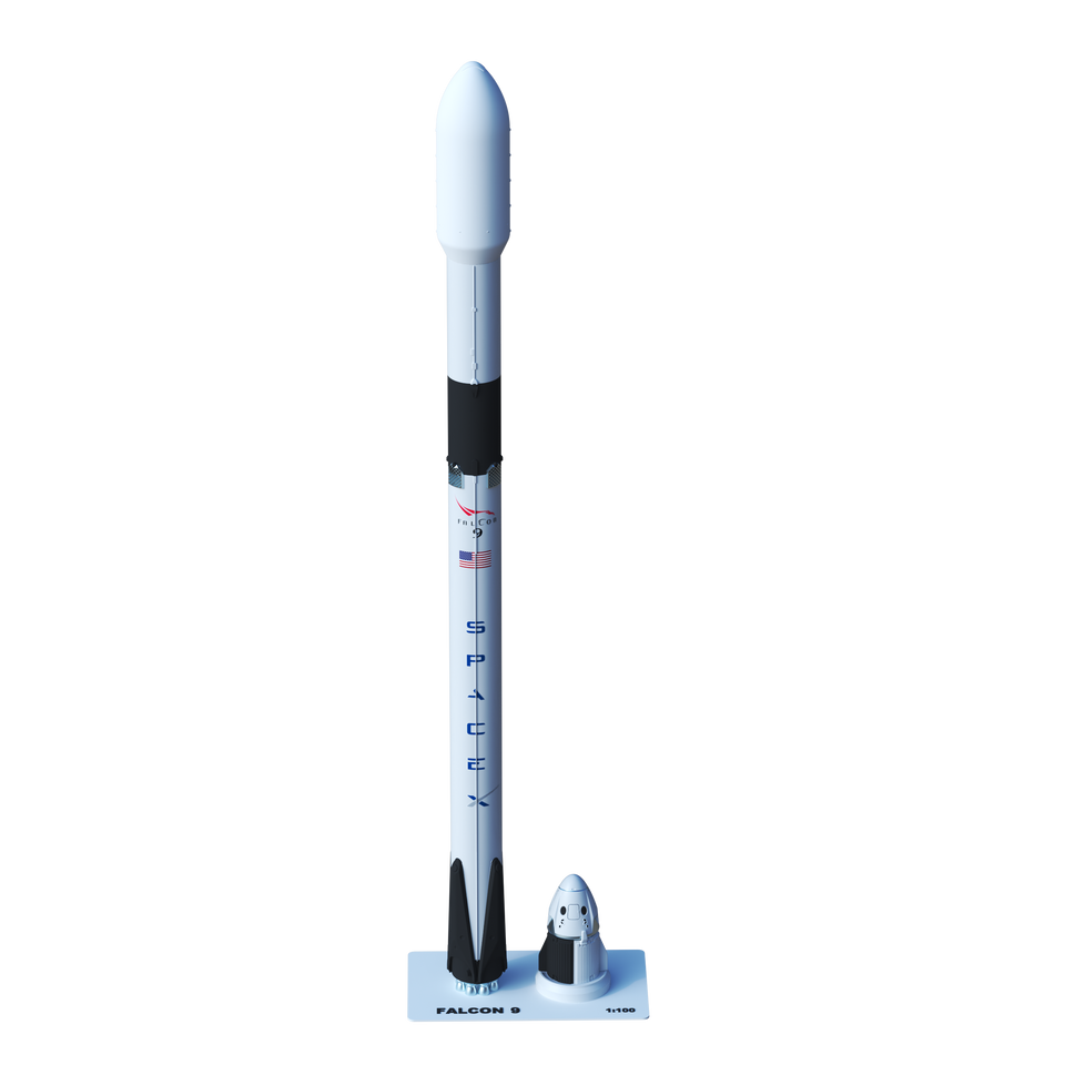 SpaceX falcon 9 rocket ロケット 1:100 Falcon 9 - SpaceX - 1:100 (WITH MAGNETS) – Space Scaled Models