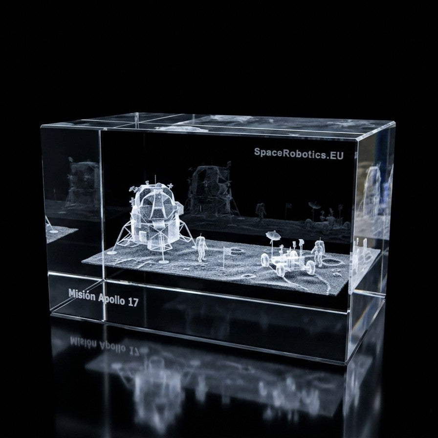 Apollo 17 - The Last Apollo Mission to the Moon - 3D Crystal