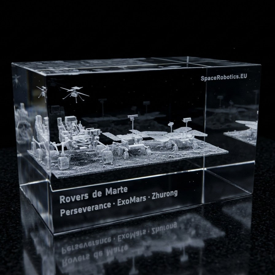 Mars Rovers Legacy - Perseverance, Rosalind Franklin & Zhurong - 3D Crystal